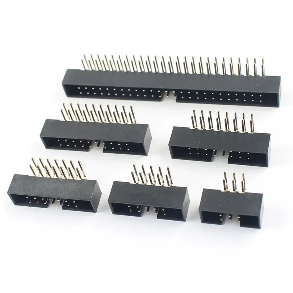 50pcs 2mm 2.0mm Pitch DC3 Male Connector 6 10 14 16 18 20 26 30 34 40 44 50 60 Pin Right Angle Box Header IDC Socket 10P 44P 50P