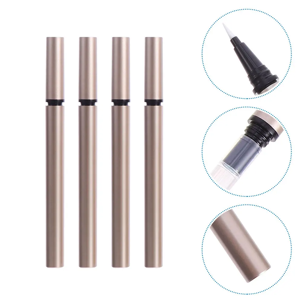 4 قطع من أنابيب قلم تحديد العيون، حاوية سائلة صغيرة شفافة ممتازة، أداة مكياج خفيفة الوزن، تخزين زيت الأظافر أثناء السفر #1