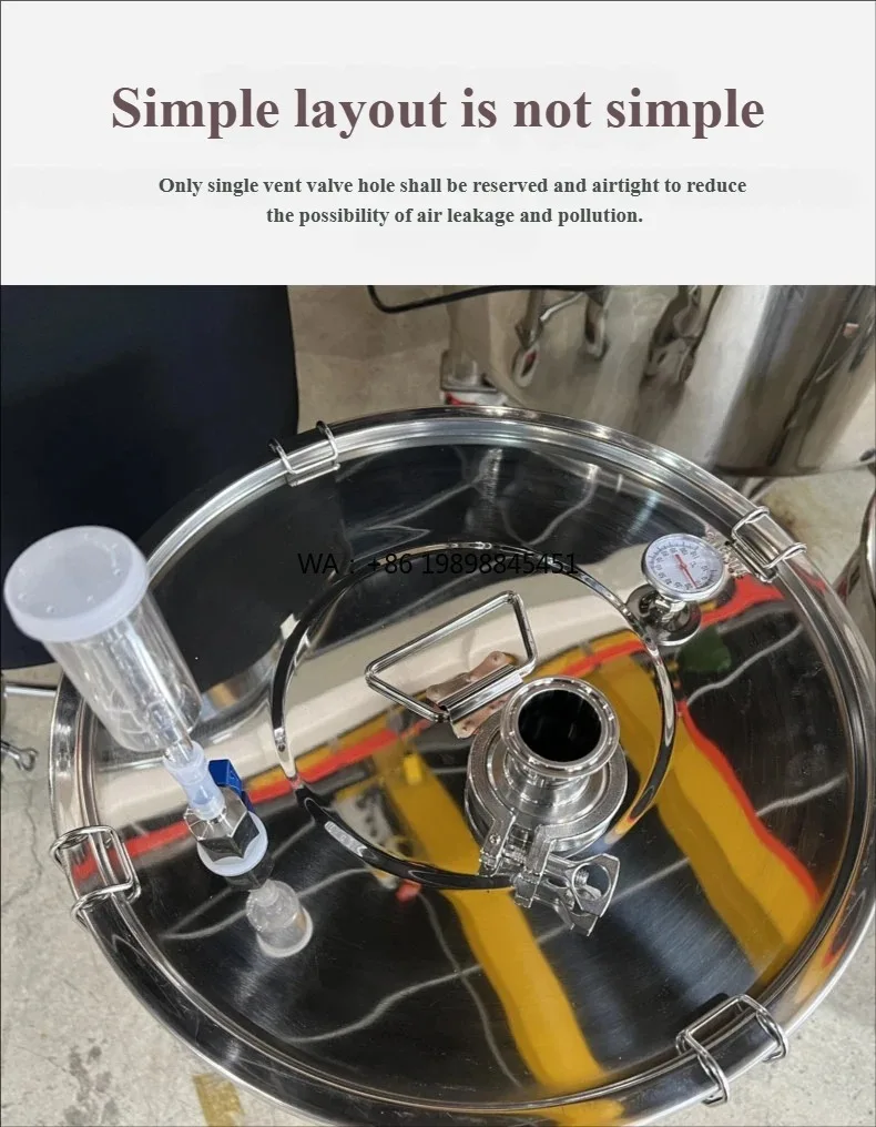 Stainless Steel Fermentation Vessel Mobile Wine Beer Fermentation Tank 50L 98L 228L 400L Fermenter Tank