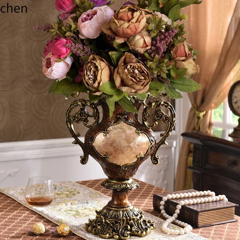 

4-9luxury imitation vase ornament living room TV cabinet dining table flower arrangement retro decoration