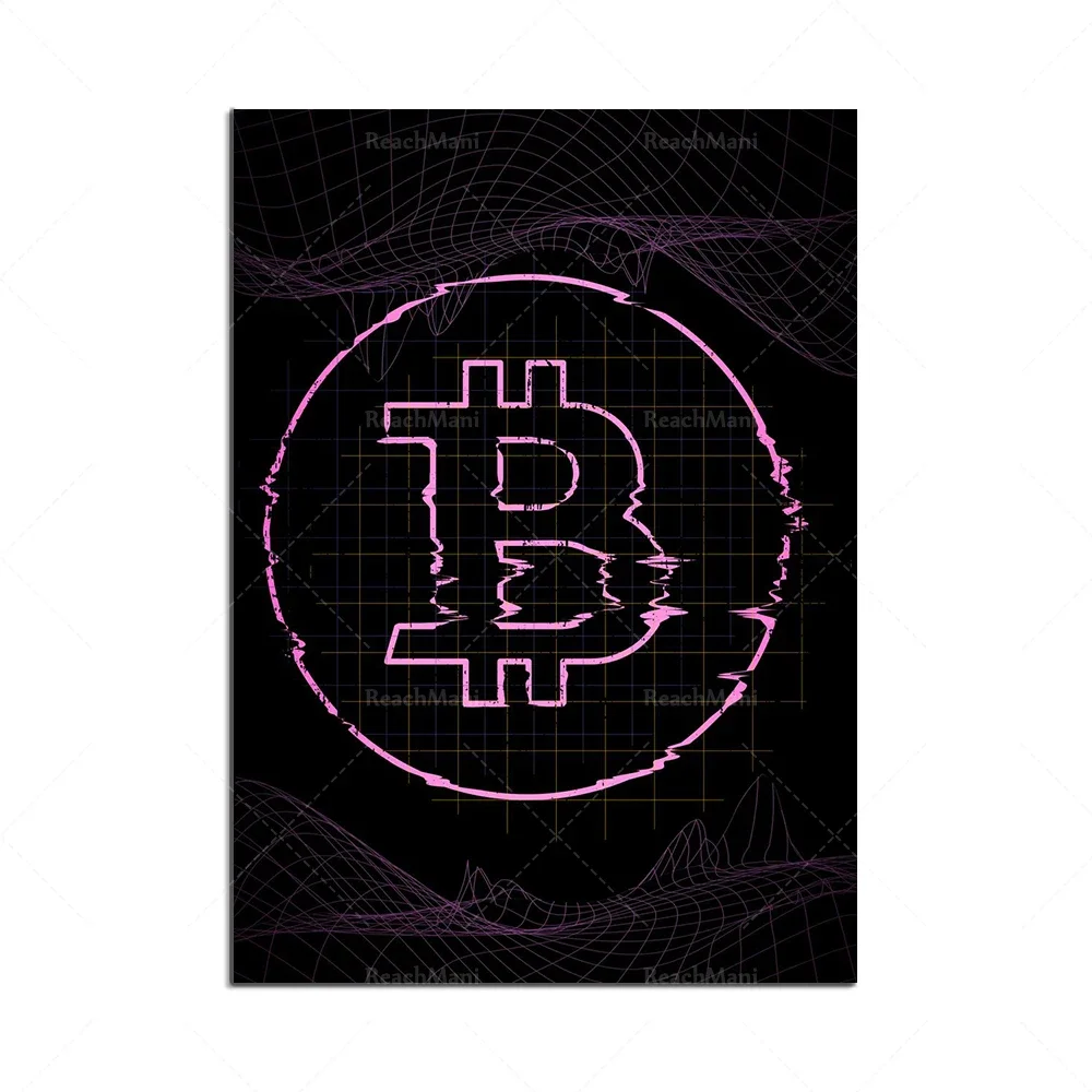 Ethereum Bitcoin Crypto Art Canvas Poster Modern Home Decor Prints Pictures Nordic Living Room Cuadros Wall Art Painting Gift