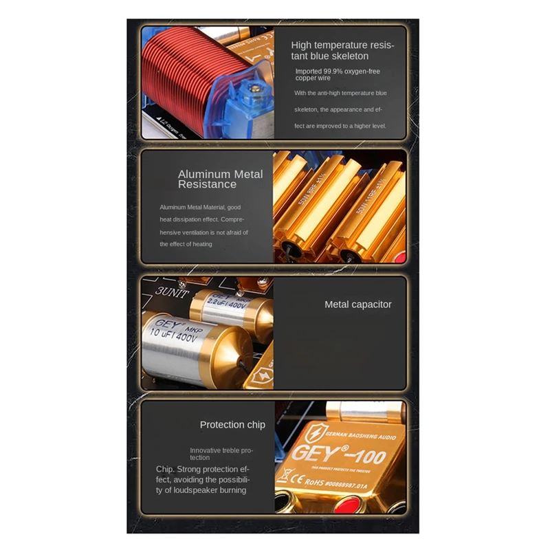 Altoparlante a due vie Crossover 15 18 pollici Performance sul palco divisore di frequenza ad alta potenza altoparlanti professionali importati ad alte prestazioni