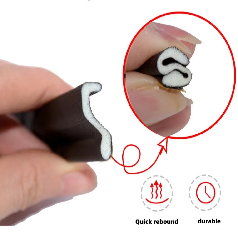 40m Soundproof Foam Window Sealing Strip for Sliding Window Waterproof Door Gap Filler Draft Stopper S-shaped Sealing Strip