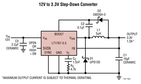 LT1767 LT1767EMS8 LT1767EMS8-1.8 LT1767EMS8-2.5 LT1767EMS8-5 - Monolithic 1.5A, 1.25MHz Step-Down Switching Regulators