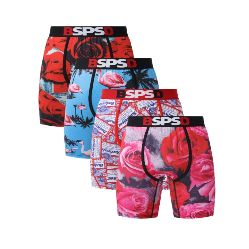 

4 шт. мужское нижнее белье боксеры с принтом мужские трусы для плавания плюс размер S-XXL дышащие мужские трусы плавки сексуальные мужские боксеры