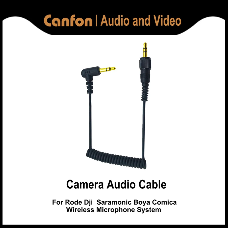 Canfon TRS Cable estéreo con conector de bloqueo de tuerca Compatible con micrófonos inalámbricos Saramonic Rode Dji Comica Boya para grabación de cámara