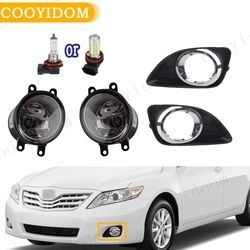 Fog Lights LED Fog Light Headlight Foglights Chrome Fog Lamp Cover Grill Bezel Switch For Toyota Camry XV40 2010 2011 for car