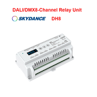 Skydance DH8 (DT7) AC100-240V Din Rail 8CH*16A DALI DMX RDM Relay Unit Controller Numeric Display For LED Lamp Lights