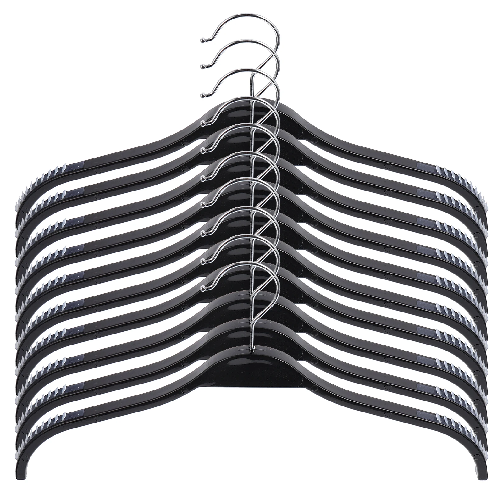 

Plastic Traceless Hangers Clothes Non Slip 30kg Capacity Rustproof Semicircle Shoulder Design Space Saving Portable