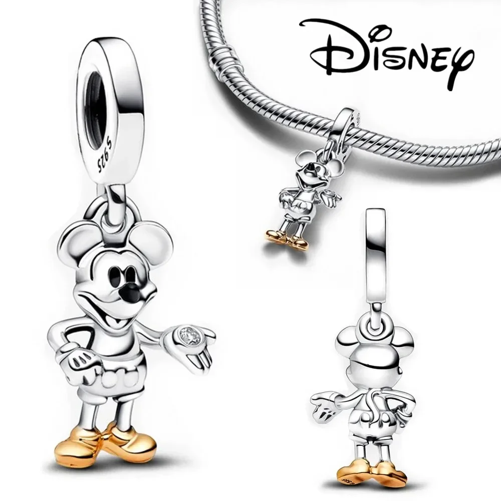 925 Silver 100th Anniversary Commemoration Mickey Minnie Dumbo Charm Danger Suitable Charm Original Bracelet Jewelry Making