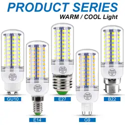 LED E27 Light Bulb E14 Corn Lamp GU10 Spotlight 220V Lampada G9 Bombilla B22 Ampoule Energy Saving LED Bulb For Home Living Room
