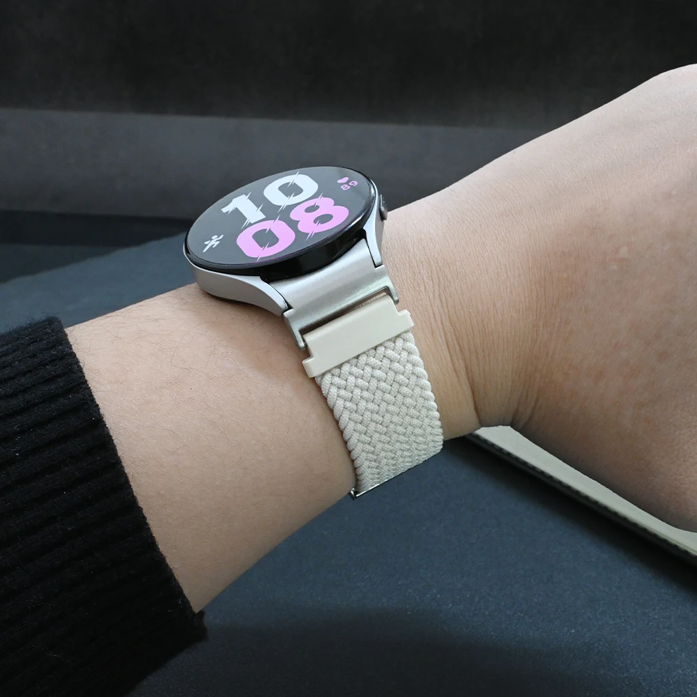 سوار رياضي من النايلون لساعة سامسونج جالاكسي ، تناسب سريع ، كلاسيكي ، FE ، 4 ، 5 ، 6 ، 7 ، 44 ، 40 ، 47 ، 43 ، 45 برو ، 5 برو ، 45 أو