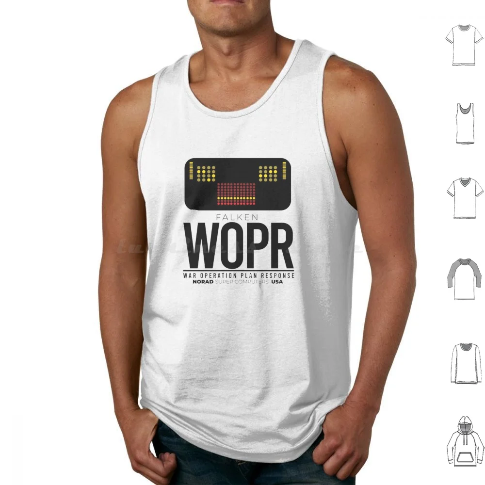 Falken Wopr Tank Tops Print Cotton Wopr Computer Hacker 80s Film Nuclear Wargames War Cinema Games Matthew Broderick Norad