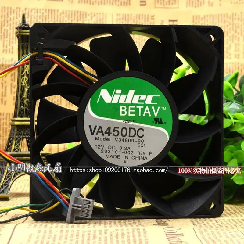 Nidec V34809-90 12cm 12038 12V 3.3A Industrial Cooling Fan for Server