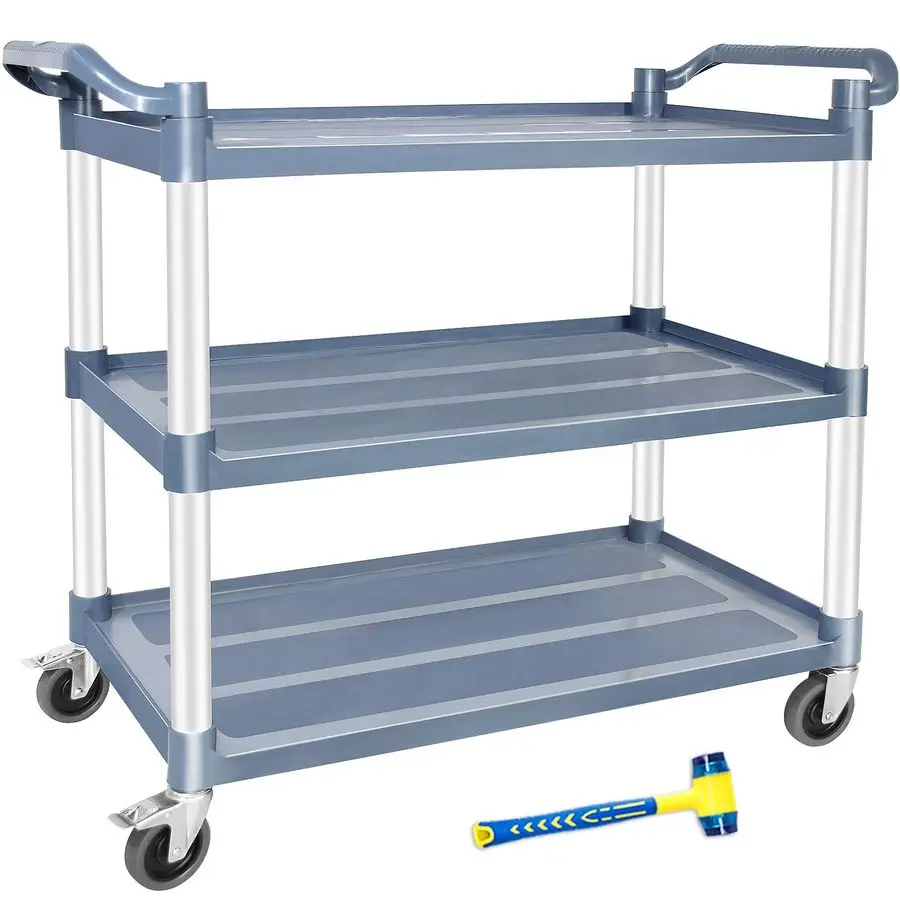 

Utility Carts with Wheels, Large Food Kitchen Cart Heavy Duty, Rolling Service Cart w Hammer for Restaurant, Office, Commercial,