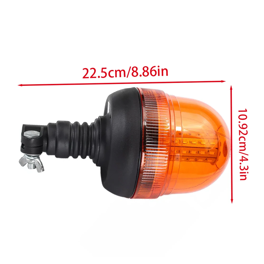 60LEDs Beacon Warning Signal Light Amber for John Deere Tractor Rotating Flashing Strobe Lamp Forestry with Base Bracket Pole