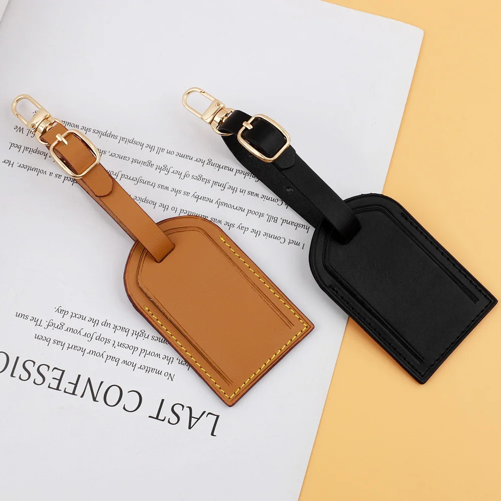 

Support Personalized Custom Vachetta Leather Luggage Tag Travel Accessories Suitcase Luggage Handbag Tag Bag Decorations Labels