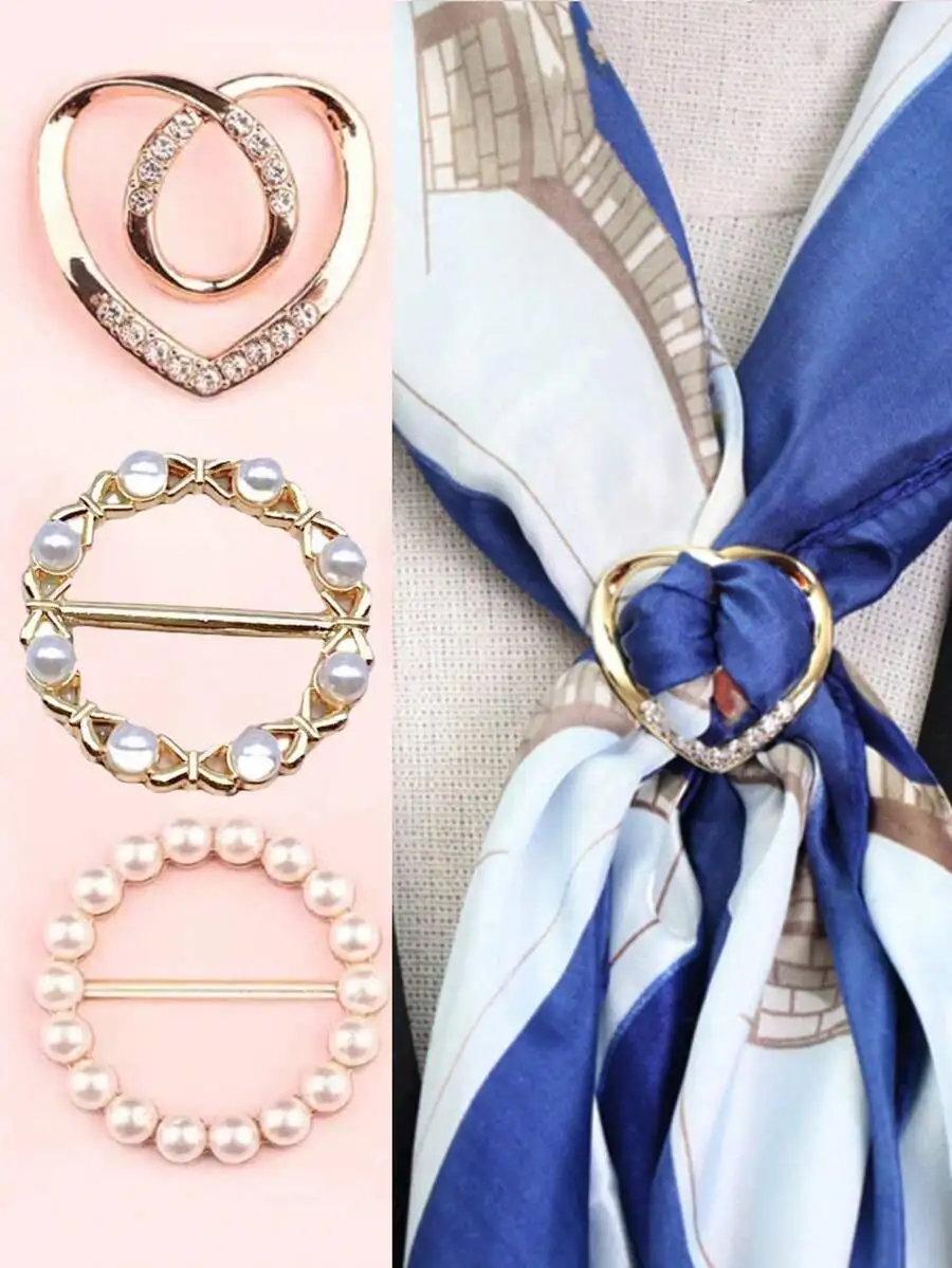 3 Piece Women's Clothing Buckle Set with Rhinestones