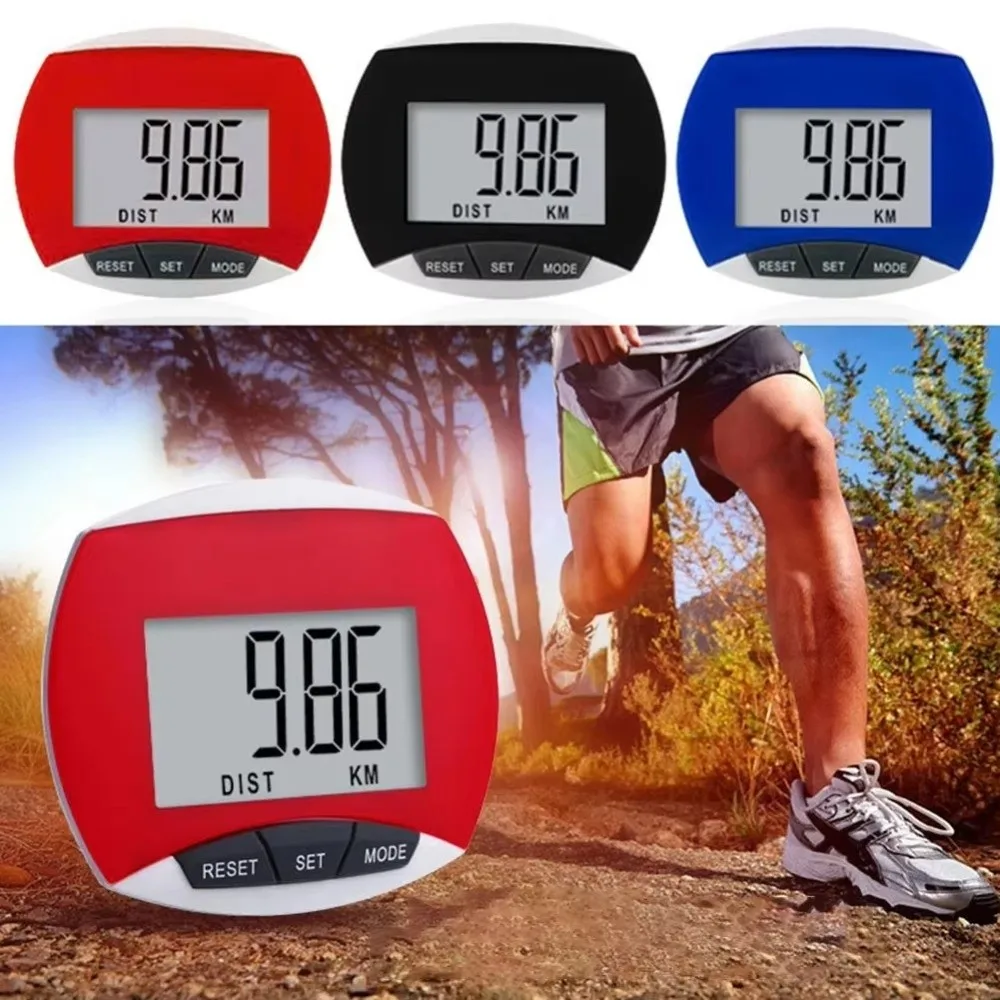 Simple Digital 3D Pedometer LCD Display Intelligent Pedometer for Walking Steps Tracker Portable Step Counter Clip for Men Women