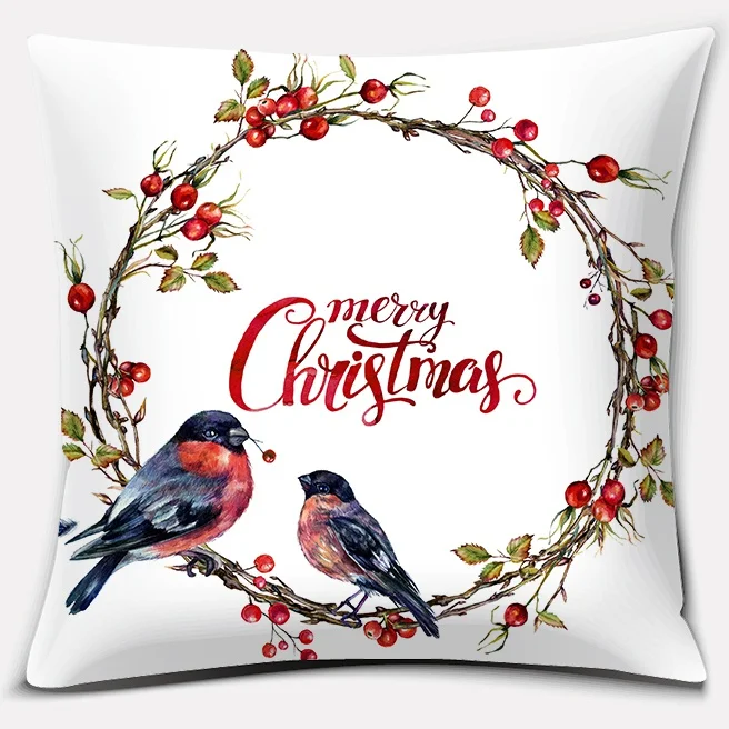 Home Decor Christmas Collection Printed Pillow Office   Bedroom Sofa Car Cushion Cover funda de almohada