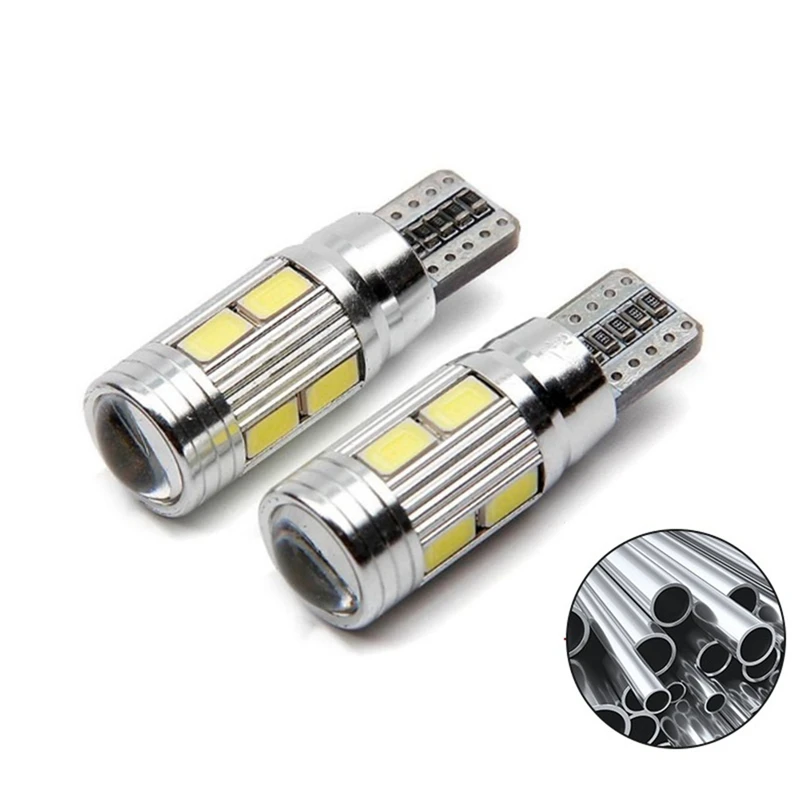 4PCS W5W T10 12V 6000K 5630 10 SMD Car LED Bulb Canbus License Plate Wedge Side Turn Singal Light Super Bright White