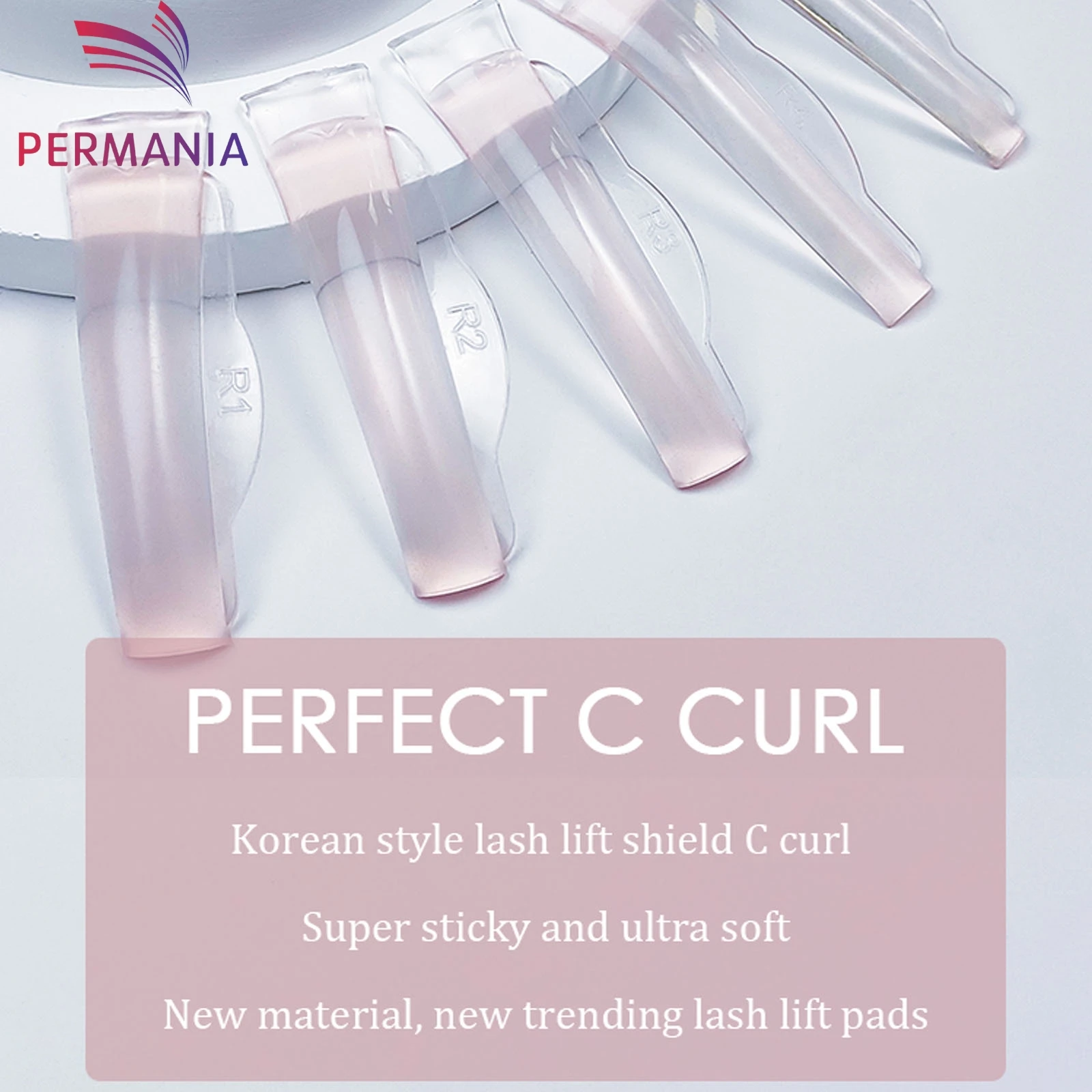 PERMANIA 5 Paar kleberfreie Silikon-Wimpernperm-Stäbchen, klebrige Wimpernlift-Pads, Wimpernformer-Zubehör, Applikator, Make-up-Tool – Detail 1