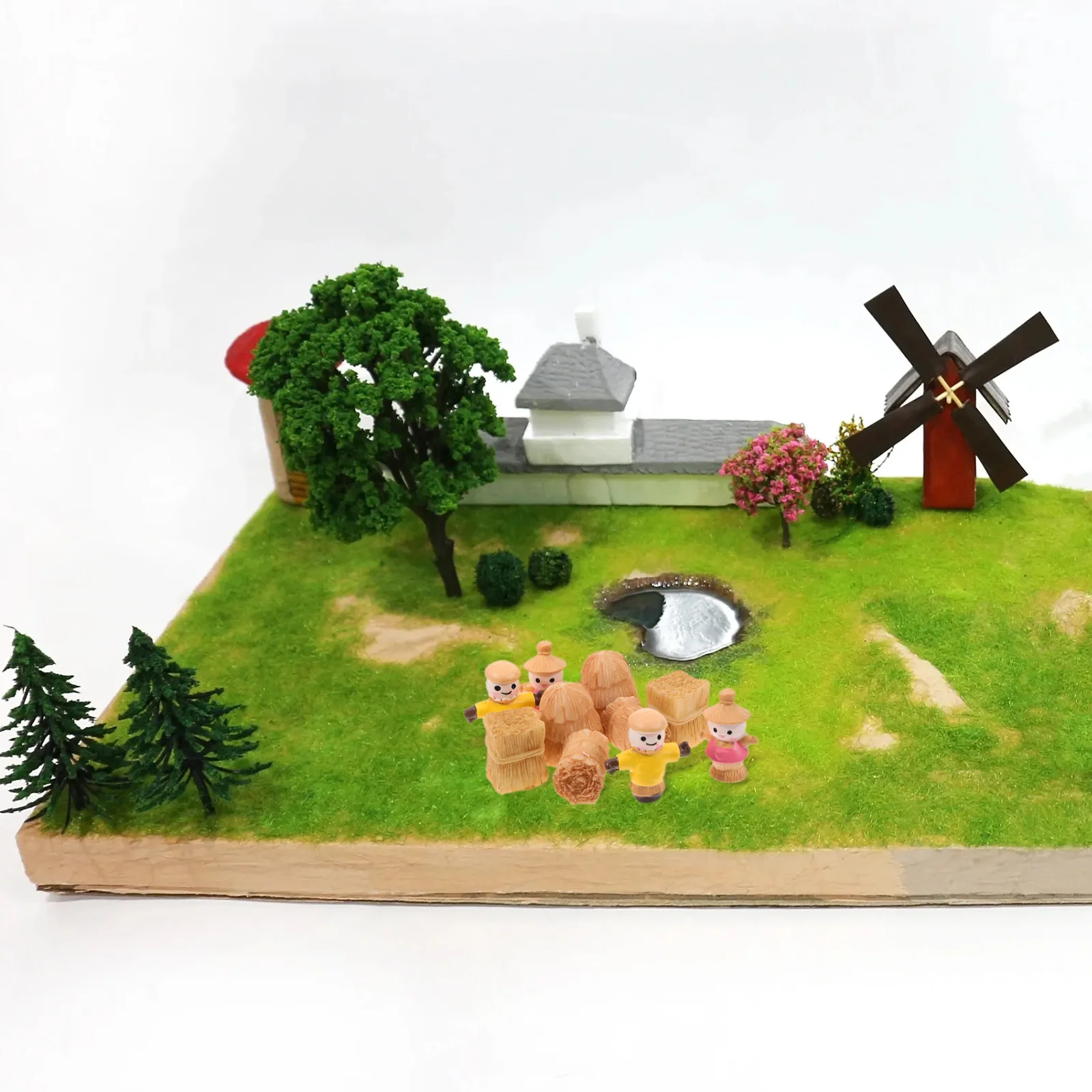 

10Pcs Mini Hay Bales Autumn Farm Scene Landscaping Dollhouse Decoration Miniature Scarecrow Mini Hay Bales Miniature Model