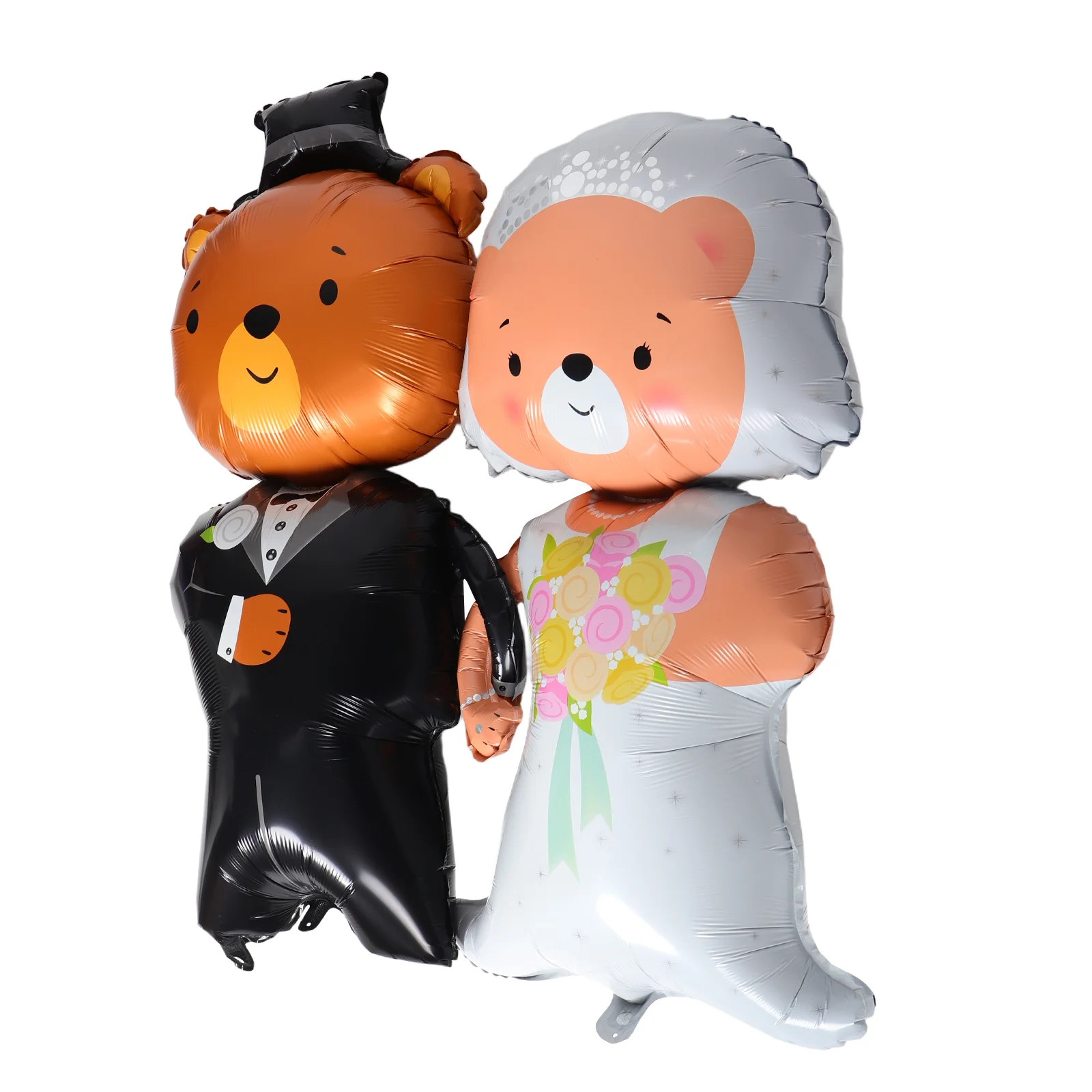 

2 Pcs Bride and Groom Bear Balloons Decor Decorative Wedding Party Decorations Aluminum Film