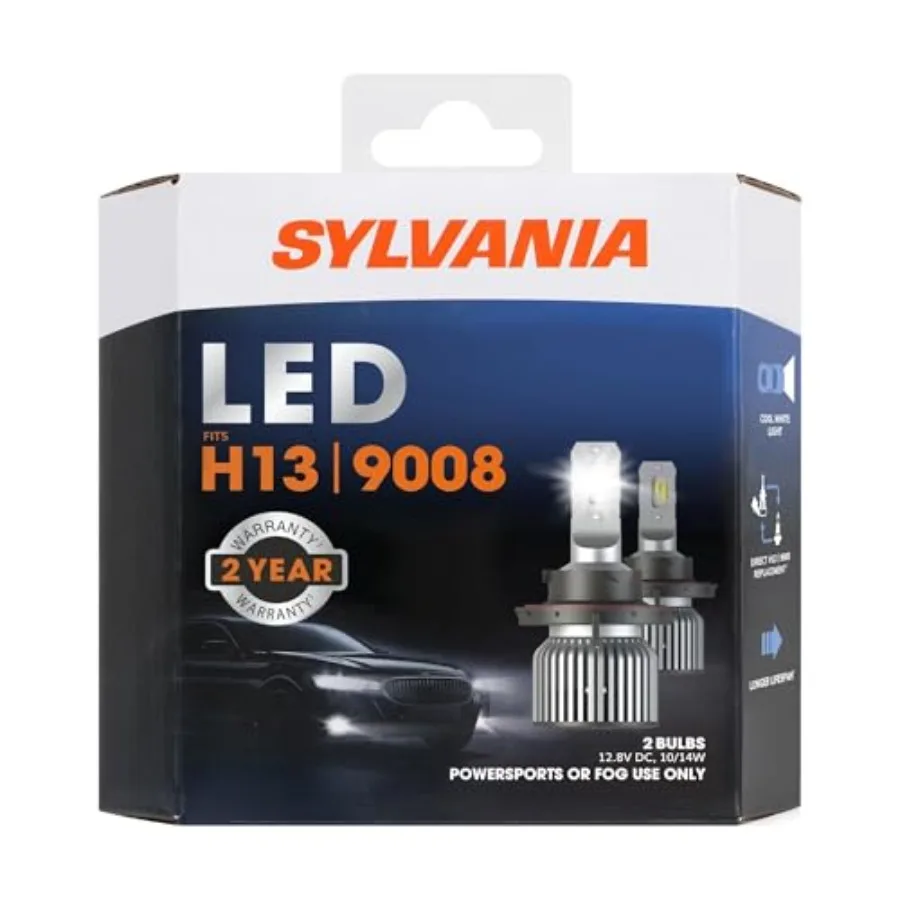 

H13 LED - Fog Lights For Cars and Trucks - Headlight Bulbs for Off Road Powersports - 6000k Cool White LED Light - Long-Lasting