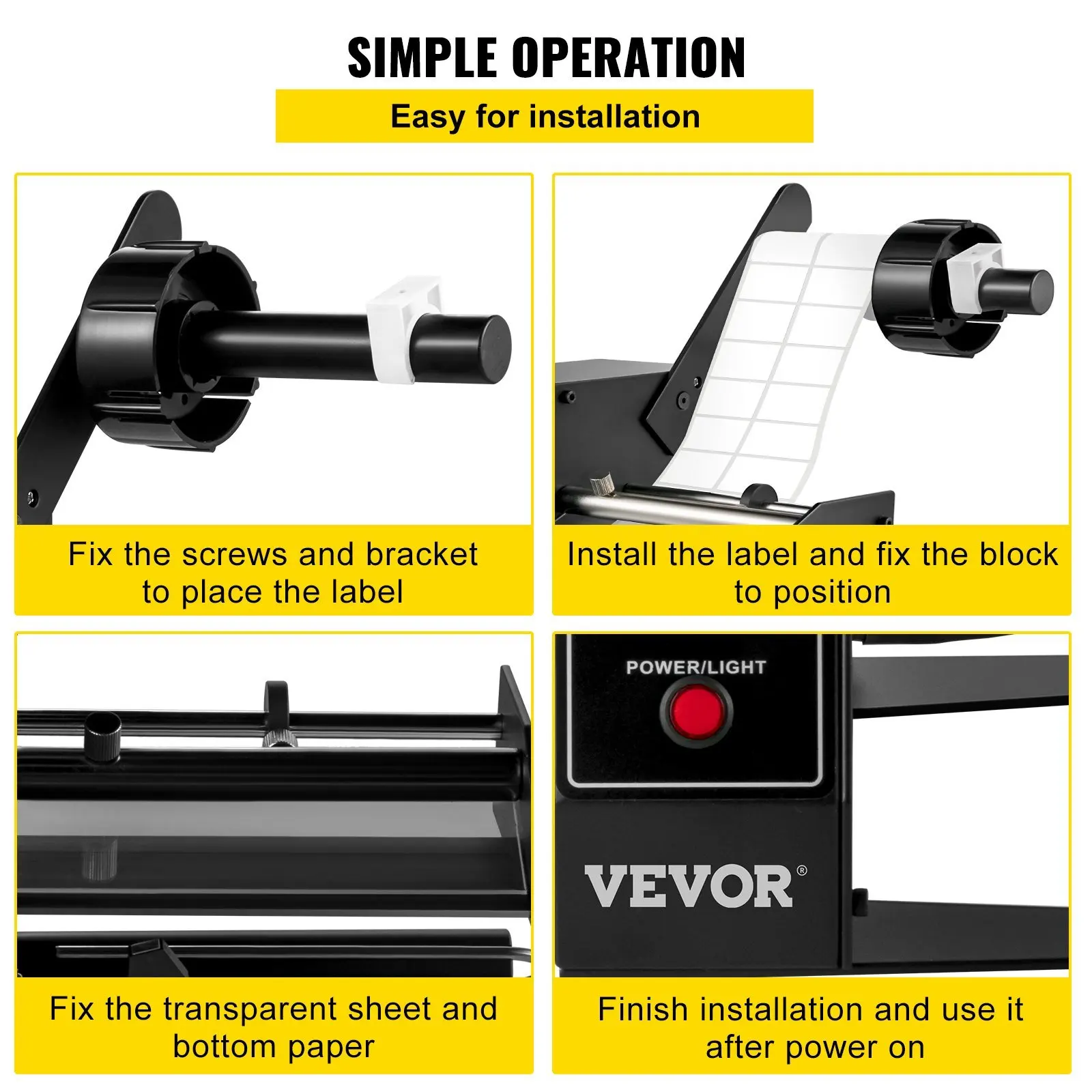 Automatic Label Dispenser 110V, 12W AL-1150D Automatic Manual Label Stripper Label Machine 1-8 m/min, Portable Label Appli