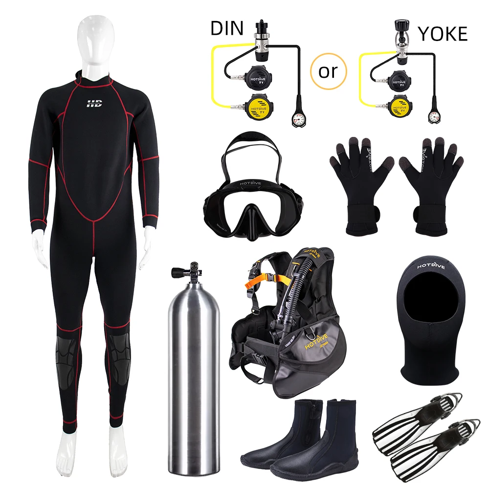 

Professional Scuba Diving Equipment Instructional Package Reg BCD Wetsuit Air Tank Mask Whole set Diving Gear