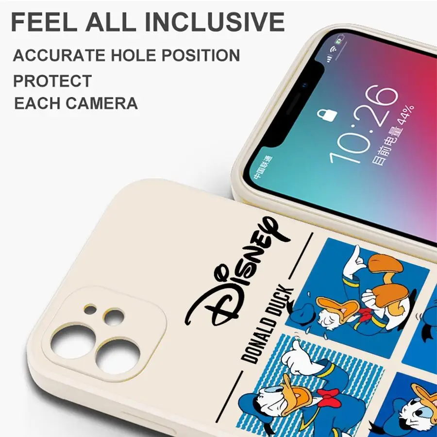 Dinsey دونالد داك حافظة هاتف لطيفة لهاتف آيفون 11 12 13 14 15 16 Pro Max XR XS 7 8 SE 15 Plus 13 حافظة صغيرة ناعمة من البولي يوريثان #6