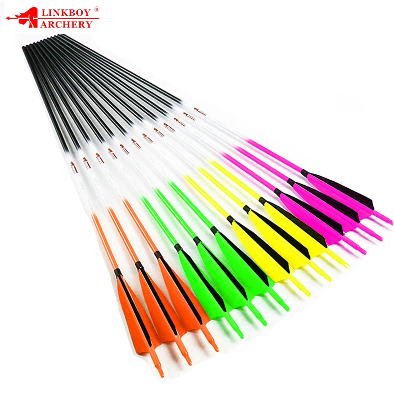 

100% Carbon Arrow Spine 340 ID6.2mm 5inch Turkey Feather 75gr Tips Arrow Accessories Hunting Archery Accessories 12pcs