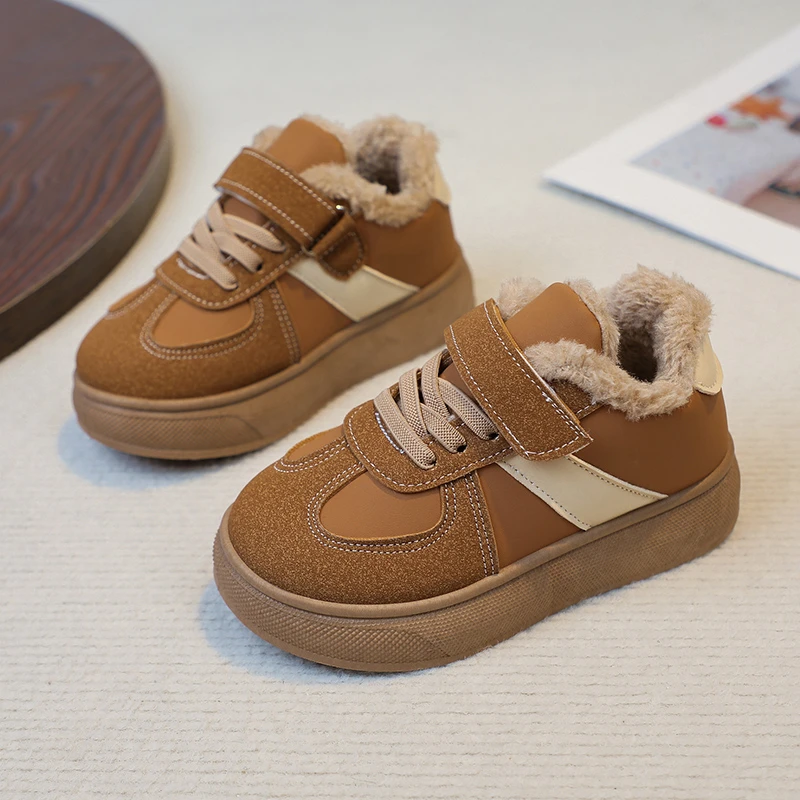 2025 جديد حذاء للأطفال خريف شتاء جديد طفل بنين بنات قطن قطيفة دافئة الأحذية الضحلة ليتل أطفال أحذية رياضية غير رسمية #4