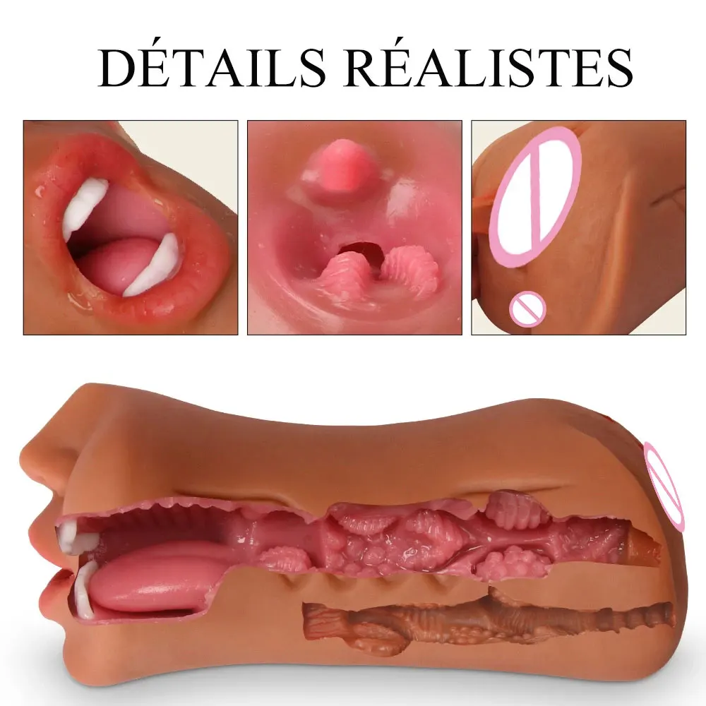 Oral Male Masturbator Masturbation Soft Stick Sex Toys For Men Deep Throat Artificial Blowjob Realistic Rubber Vagina Sexy Pussy