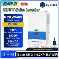 ‌EASUN 6.2KW 6KW 48V Hybrid Solar Inverter MPPT 120A Off-Grid 230V EU Certified Solar for Home System with WiFi Lithium BMS