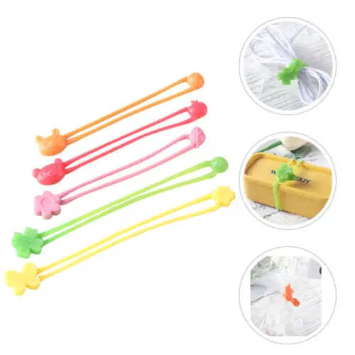 10pcs Multi-Purpose Silicone Rubber Strap Silicone Wrap Bands Bento Box Fixing Elastic Silicone Band Bento Case Bands