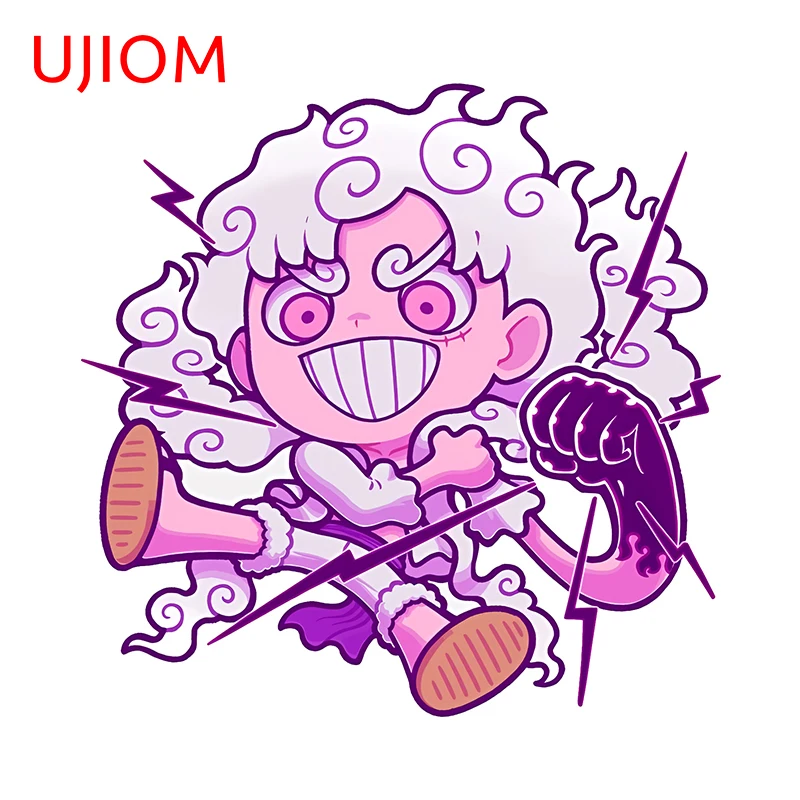 UJIOM Chibi Anime Monkey D Luffy Wall Stickers Interesting Cartoon Graphics Skateboard Decals Scratch-Proof Bedroom Accessories