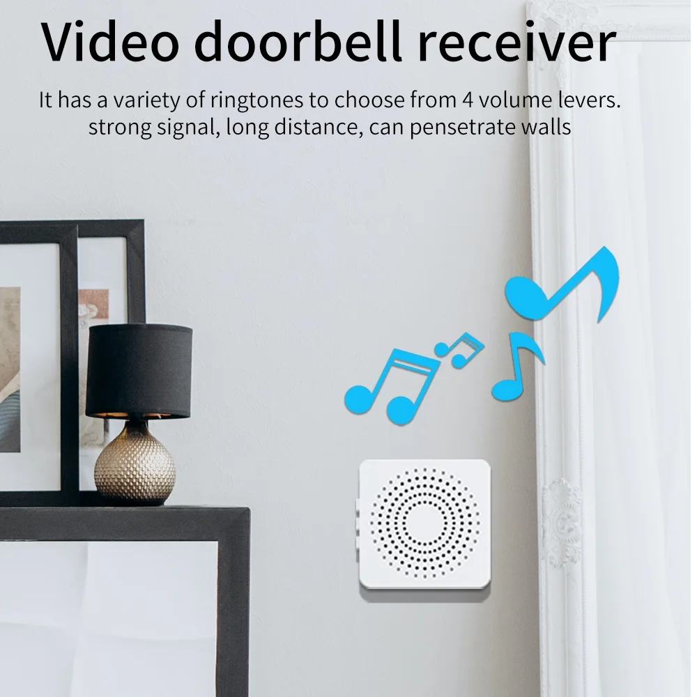 SIXWGH Smart HD Camera Doorbell WiFi Wireless Chime Bell Kit Home Security Alarm Night Vision Video Door Bell Set