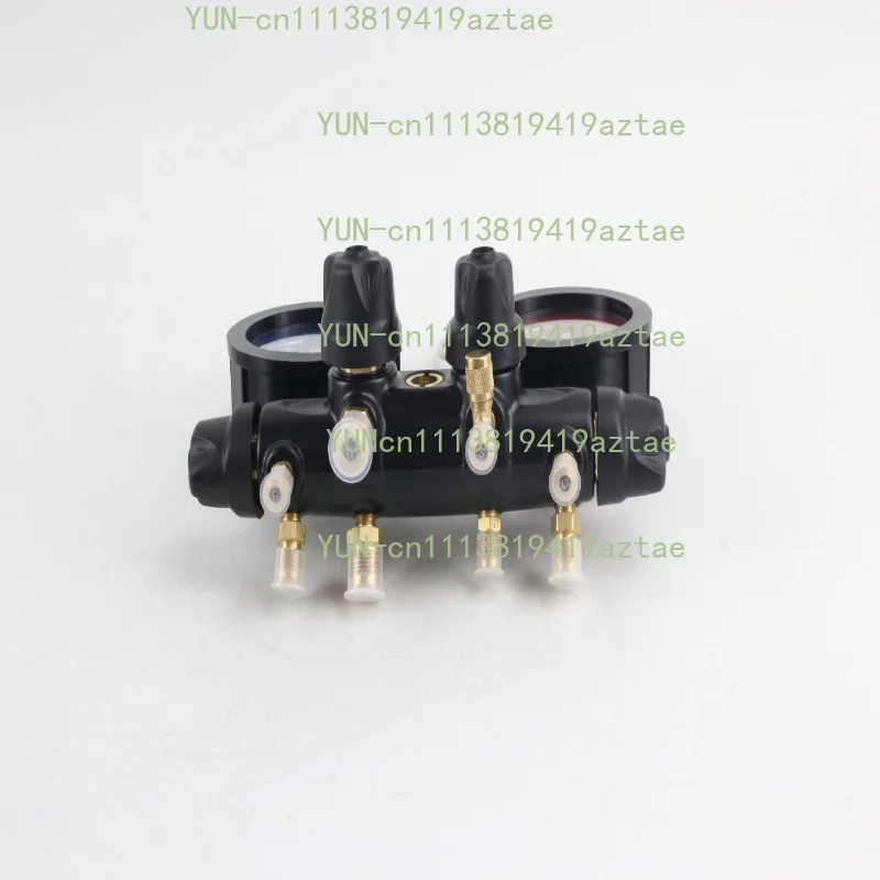 4 Valves Refrigerant Manifold Gauge Set, HVAC Air Conditioning Pressure Gauge Refrigeration System Maintenance Charging Tool