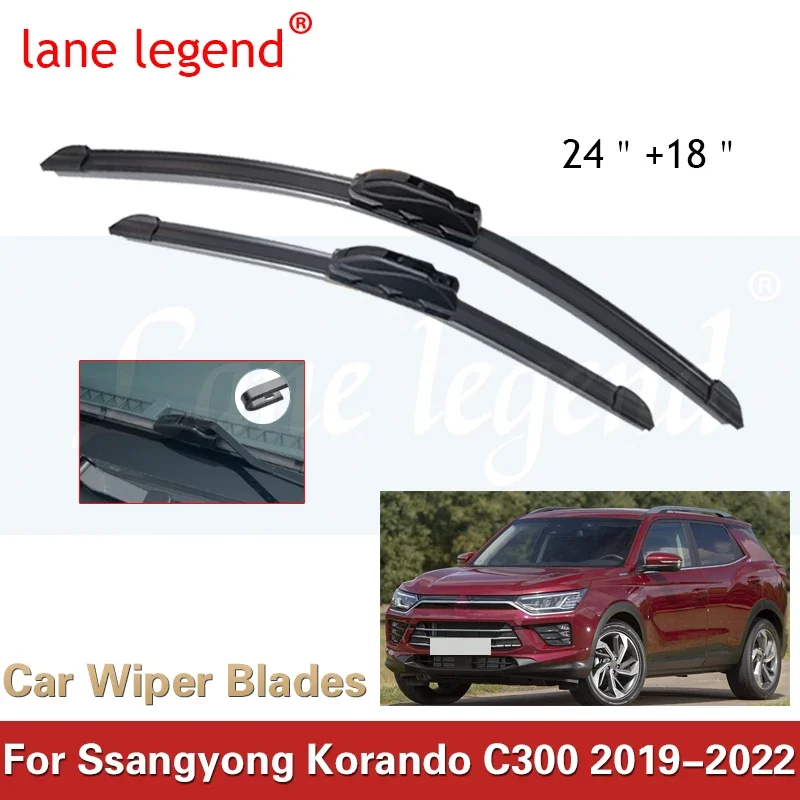 

Car Front Wiper Blades For SsangYong Korando C300 2019 2020 2021 2022 Window Windscreen Windshield Auto Sticker Car Accessories