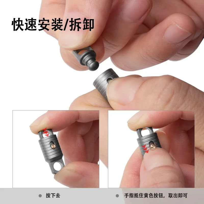 Titanium Alloy Keychain with Lock, Wei Buckle, Universal Ring, Car Keychain Ring, Unisex