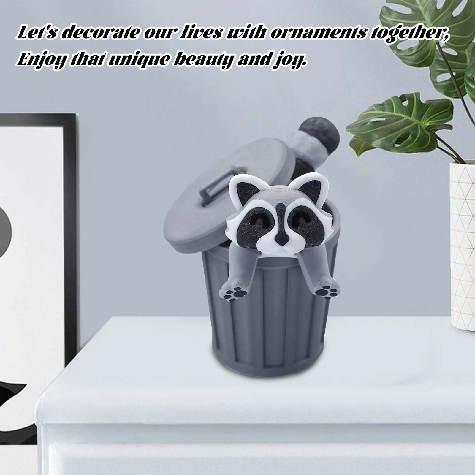 Cute Desktop Ornament For Room Decor Table Decoration Articulated Raccoon Toy Articulated Raccoon Toy Trash And Trash Can