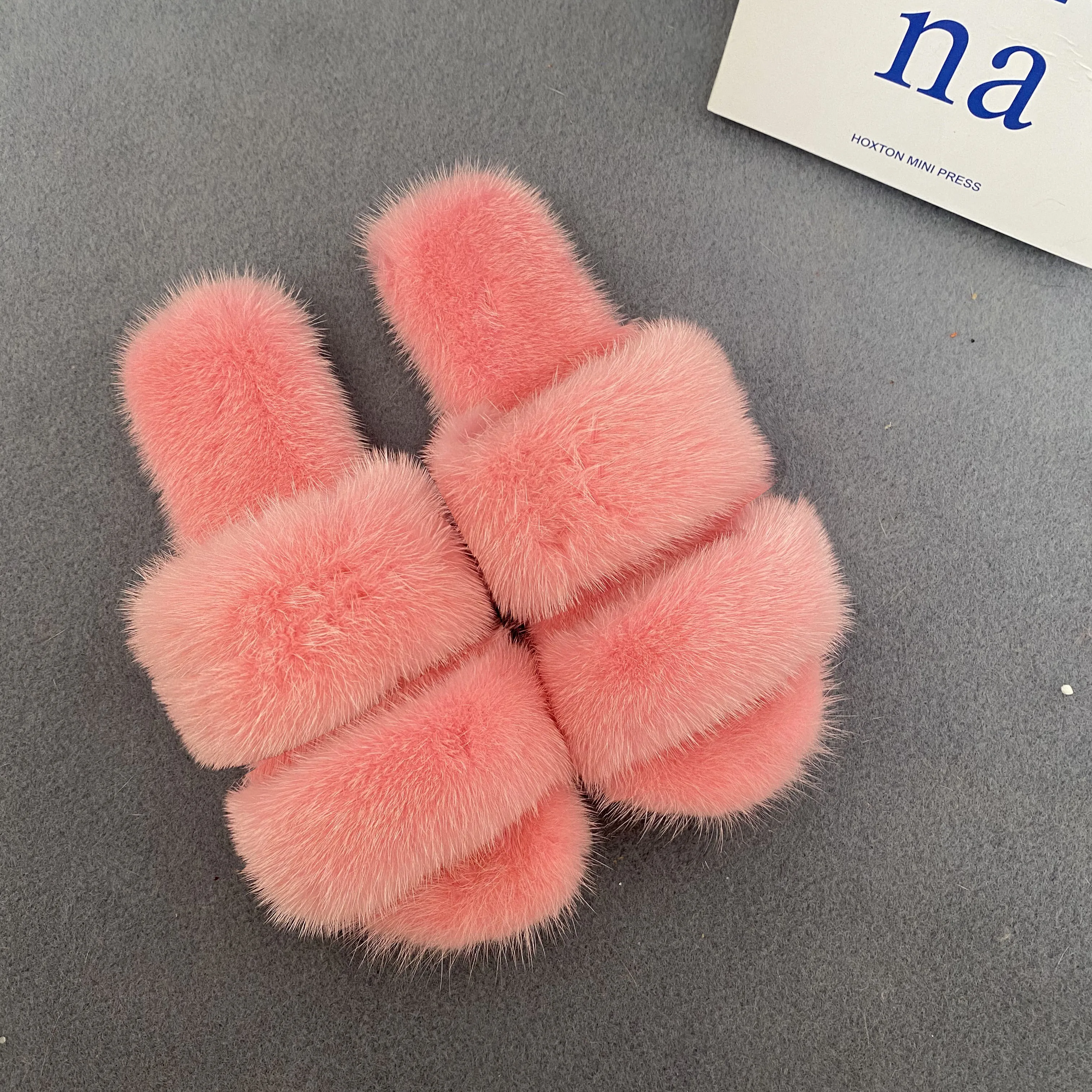 Women Mink Shoes Fur Warm WInter Furry Fur Shoes Fluffy Plush Slippers Female Ladies Round Toe Outdoor Huse Bedroom Slippers