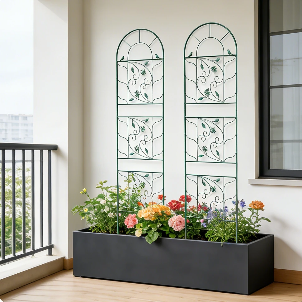 European and American Style Clematis Plant Climbing Trellis Iron Grid Screen Ultra-High Stand European-Style Outdoor Garden Plant Support Rod