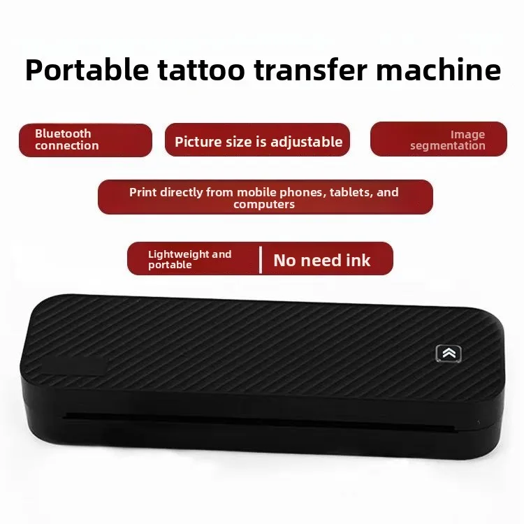 يمكن لطابعة نمط الوشم الحرارية A4 اللاسلكية بتقنية البلوتوث نقل مسودة الخط غير اللامع وإرسال ورقين للوشم