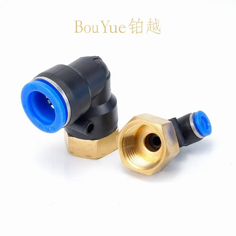 for PLF6-01 8-02 10-03 Pneumatic Trachea Quick Plug Connector Internal Thread Elbow L-Shaped Straight Two-Way