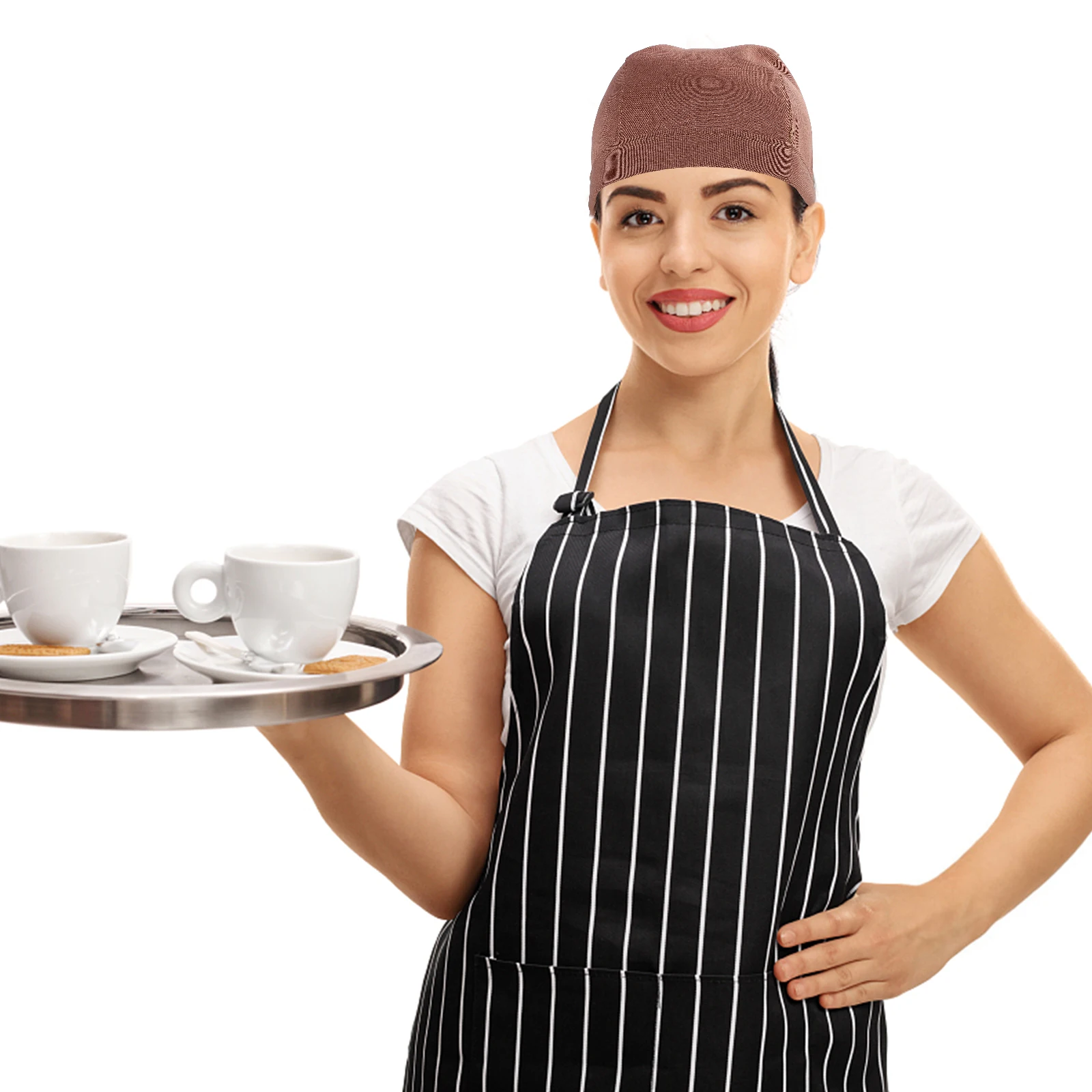 

2pcs Chef Turban Kitchen Catering Skull Caps Cotton Baker Ribbon Durable Comfortable Adjustable Unisex Workwear Restaurants