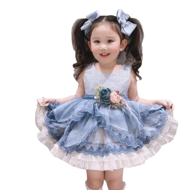 

Handmade Girl Spanish Dress 2022new Princess Dress Lolita Dress Performance Children Flower Girl Dresses for Weddings