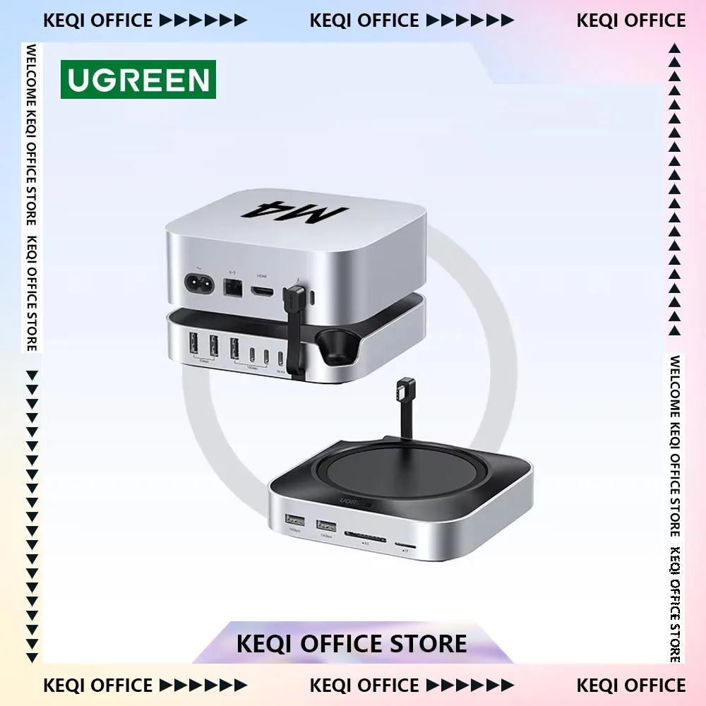

Док-станция UGREEN USB-концентратор SSD 8 ТБ Макс. 10 Гбит/с USB-A&C Порты SD&TF 170 МБ/с для Mac Mini M4 M4 Pro M.2 NVMe USB-разветвитель Док-станция